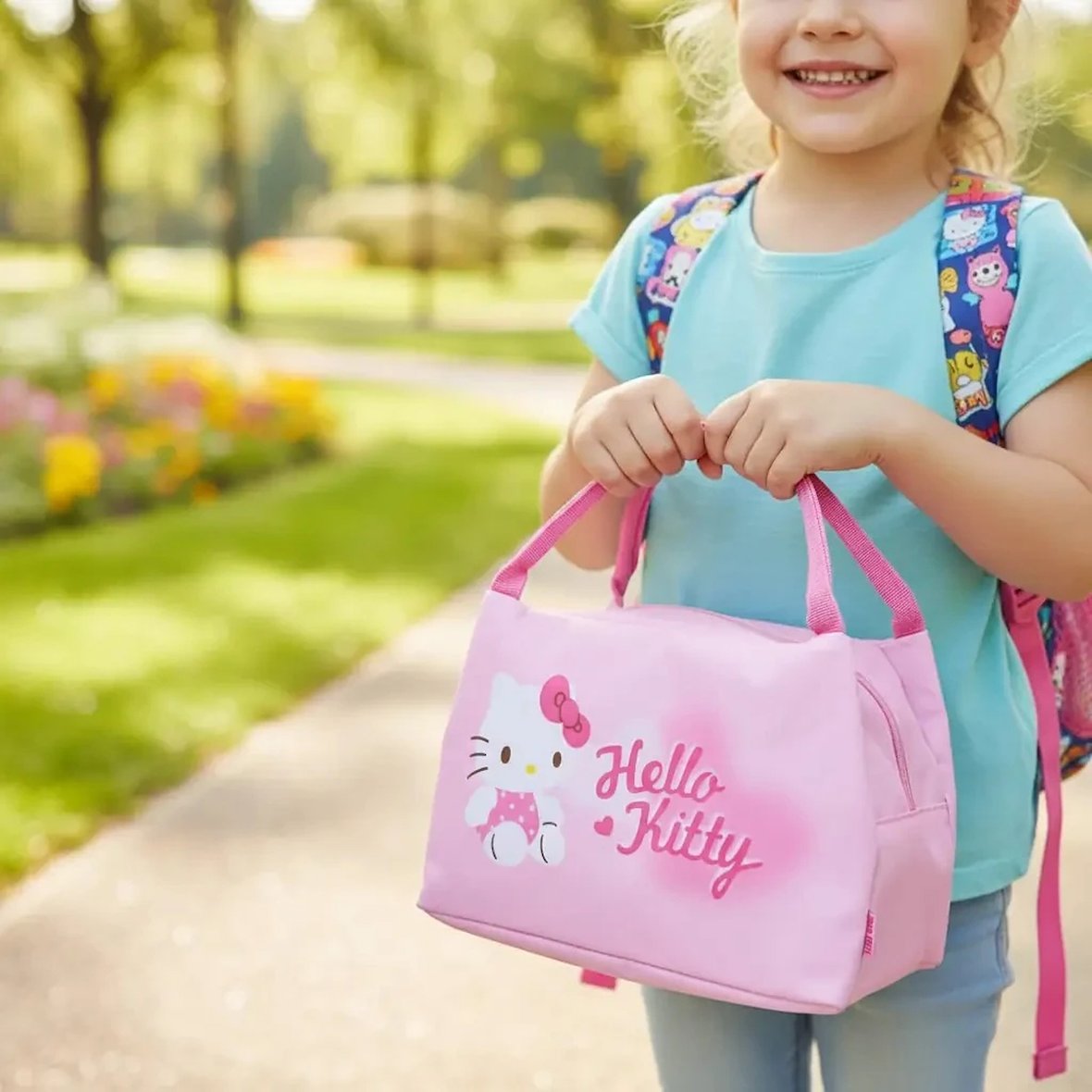 Sanrio Lisanslı Hello Kitty Pembe Serisi Yiyecek Çantası – Isı Yalıtımlı Beslenme Çantası 27 Cm