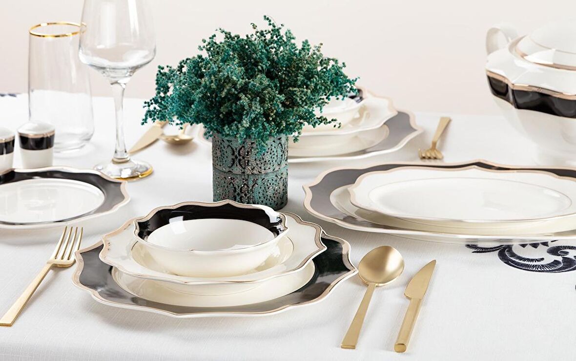 Bernardo Black Elıza 57 Parça 12 Kişilik Yemek Takımı