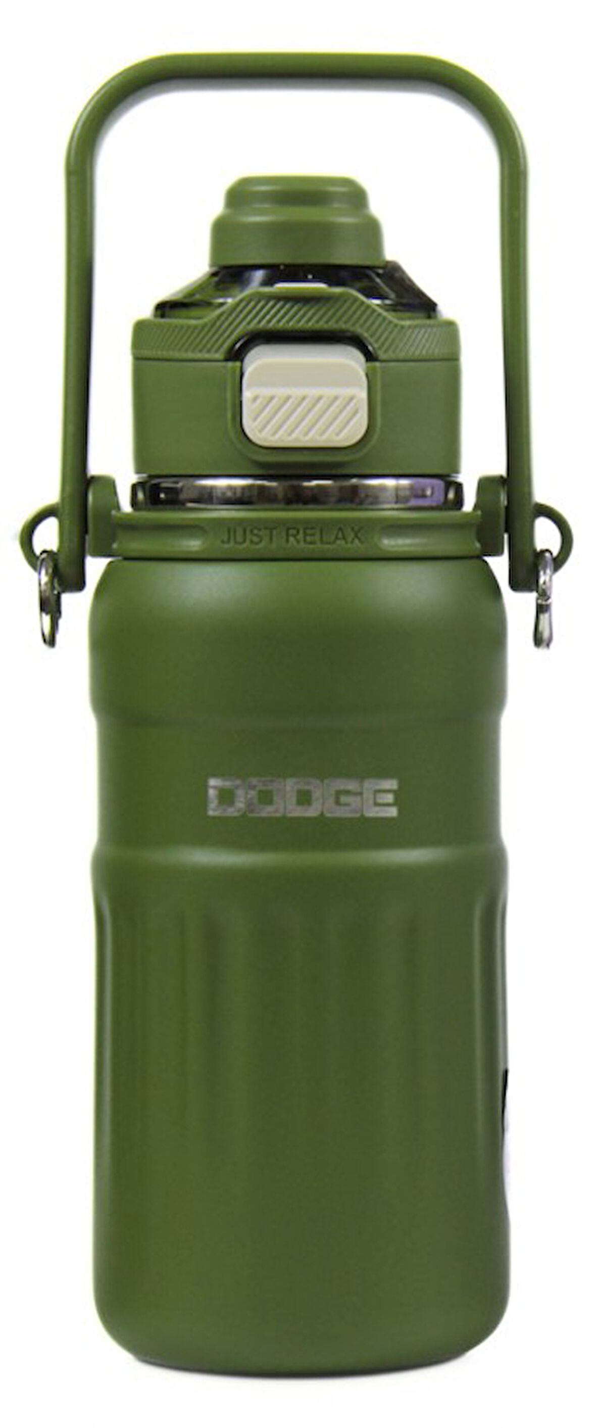 Dodge DB-24546 Çift Kullanım Pipetli/Rahat İçim Yeşil 800ml Askılı Çelik Matara