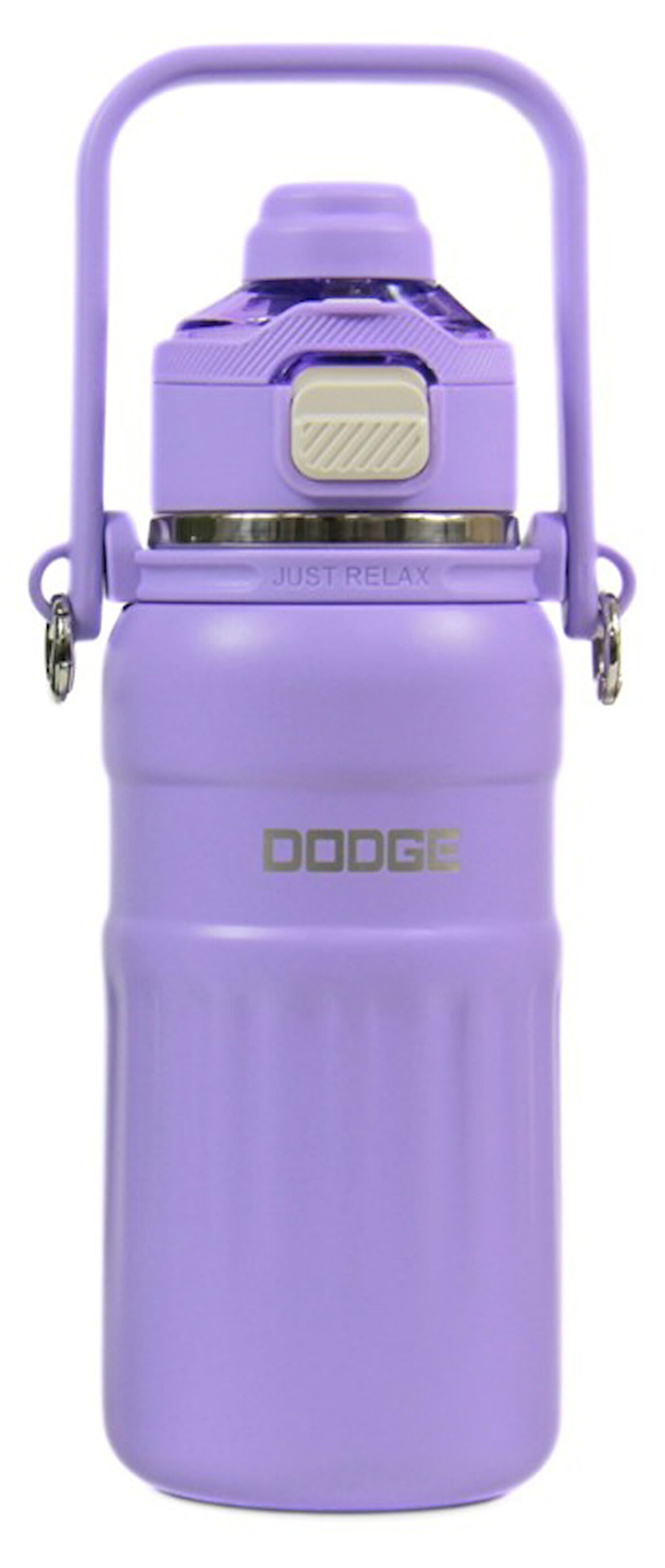 Dodge DB-24546 Çift Kullanım Pipetli/Rahat İçim Mor 800ml Askılı Çelik Matara