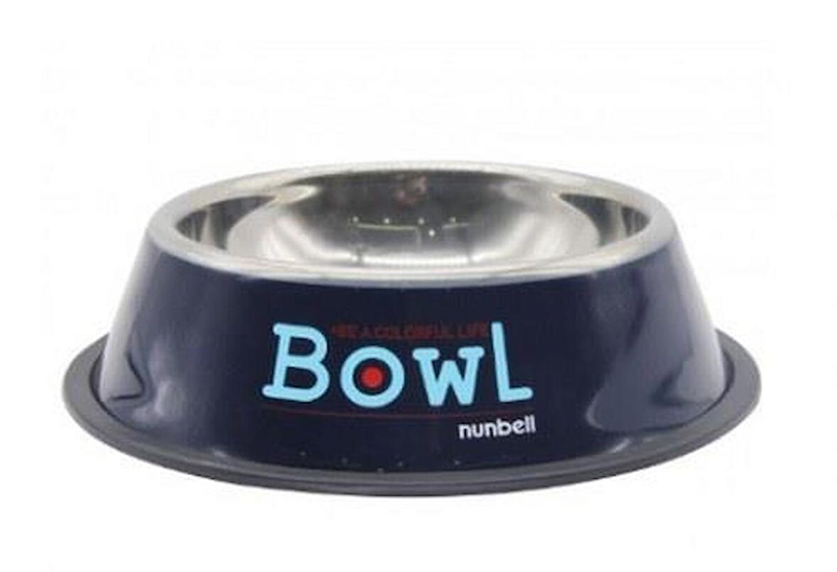 NUNBELL ÇELİK MAMA KABI RENKLİ 34 CM