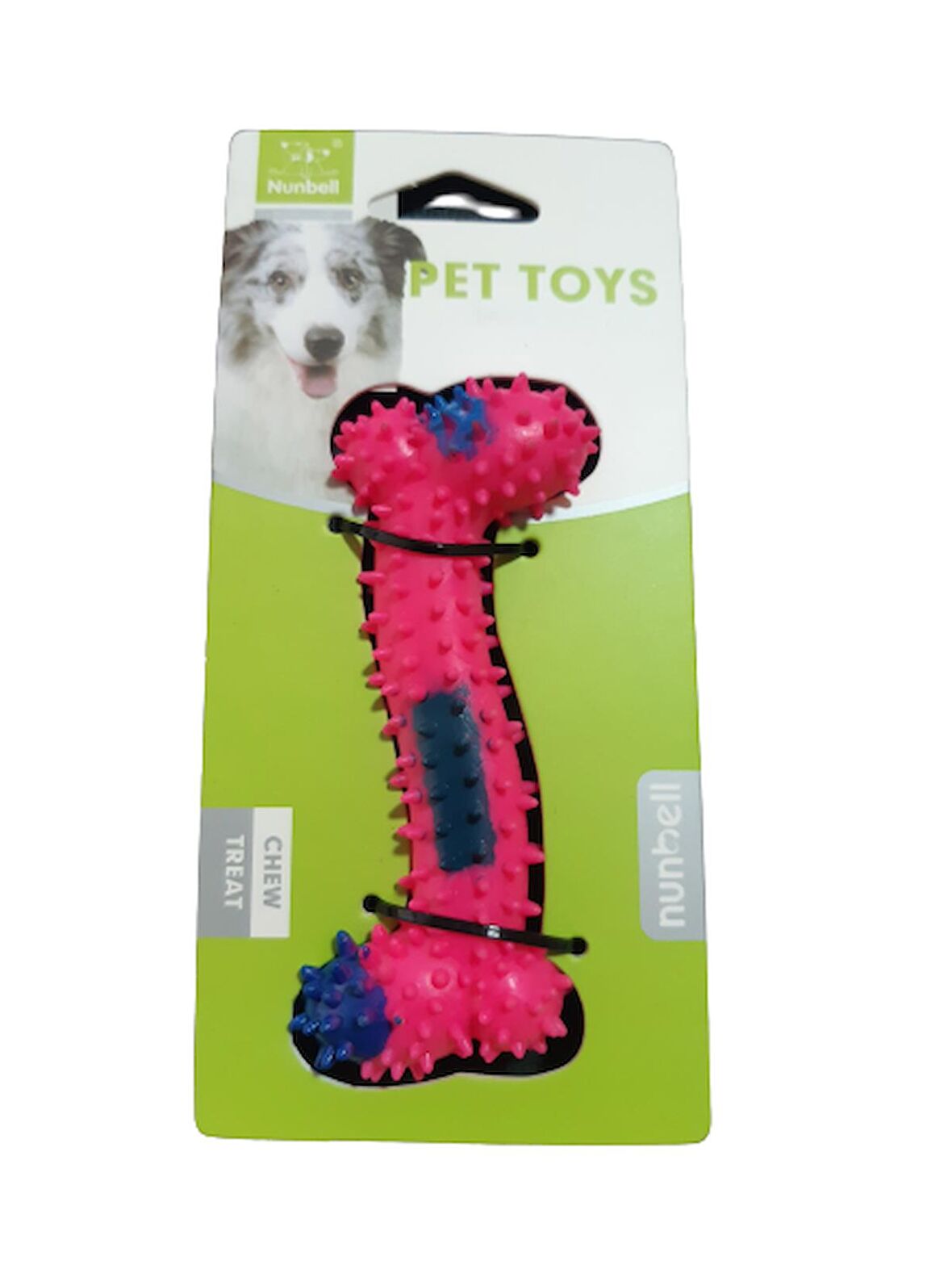 Nunbell Köpek Oyuncağı Dikenli Kemik Pembe 10 cm