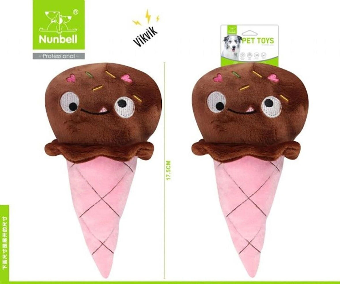 Nunbell Sesli Dondurma Köpek Oyuncağı 17,5 cm