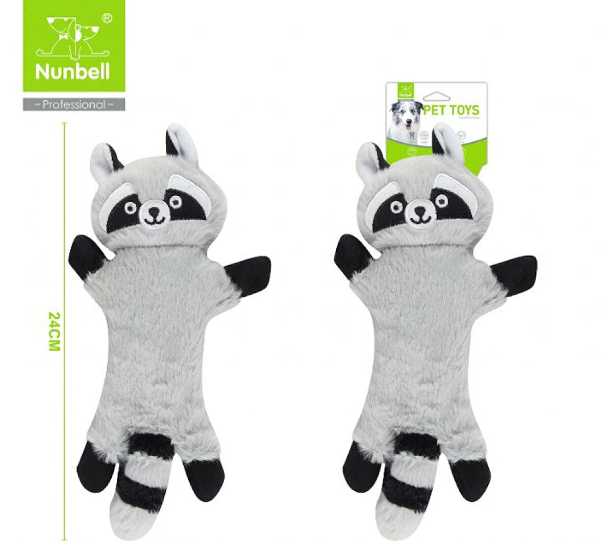 Nunbell Sesli Peluş Rakun Köpek Oyuncağı 24 cm