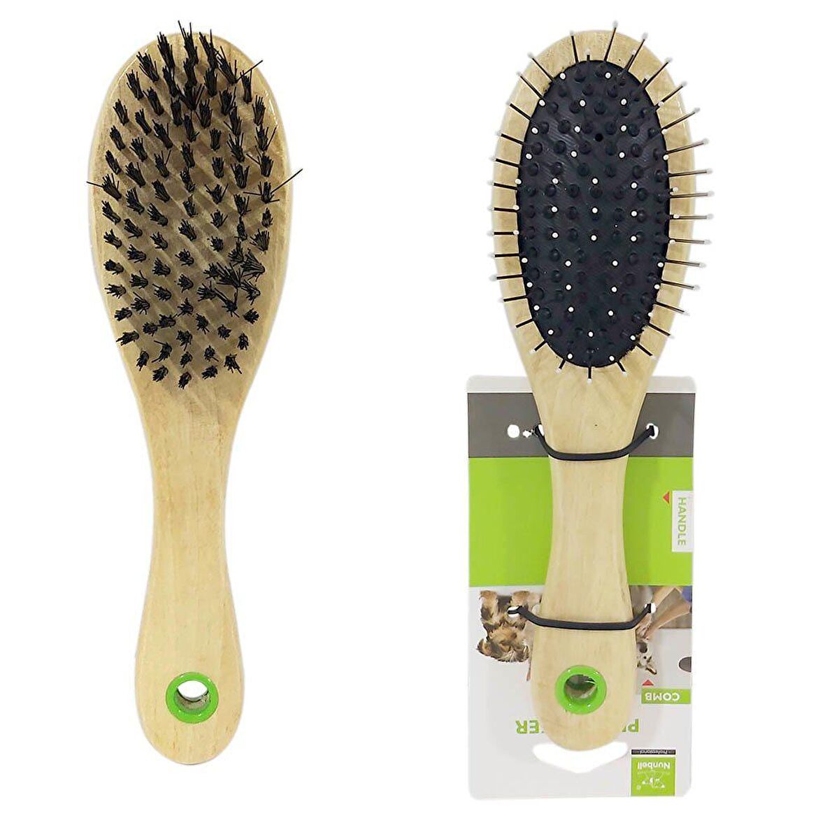 Nunbell Kedi Köpek Ufak Çift Taraflı Oval Fırça 8x5 Cm