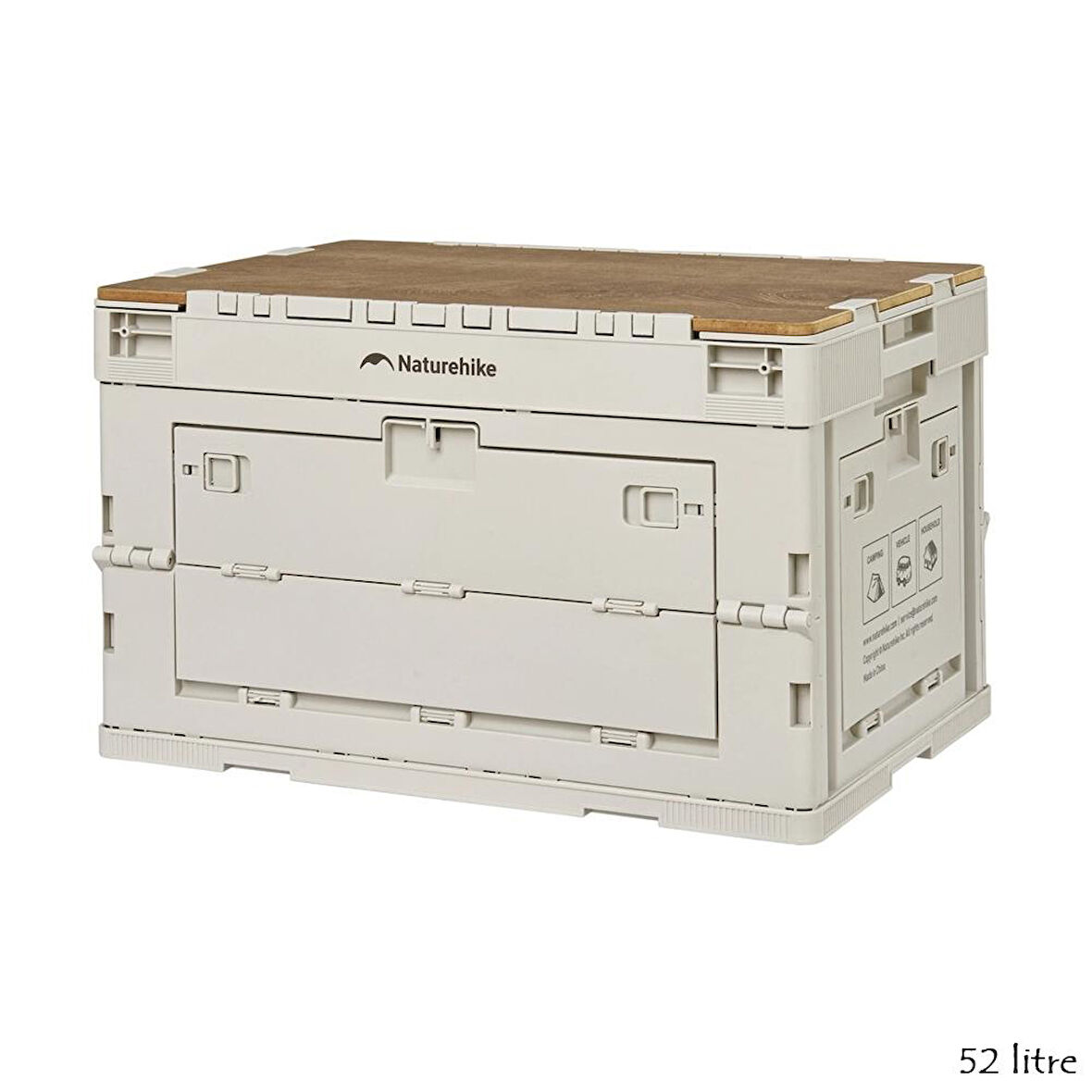 Naturehike Ling yue L Kapaklı Katlanır Saklama Kutusu [ Seyahat Organizatörü ] Light Beige Gray-52 LT