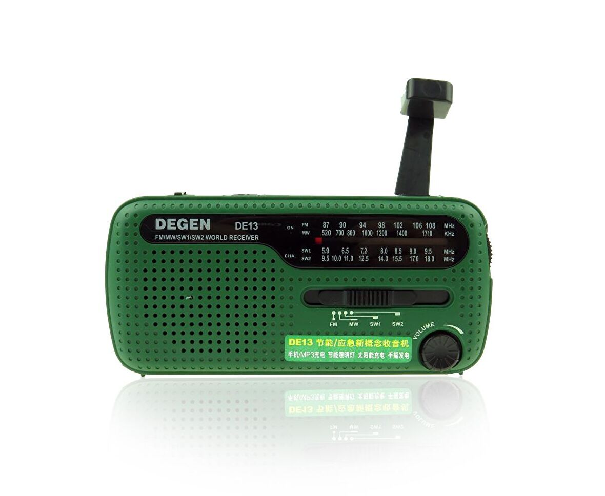 DEGEN DE-13 Solar Radyo Krank Dinamo FM MW SW1 SW2