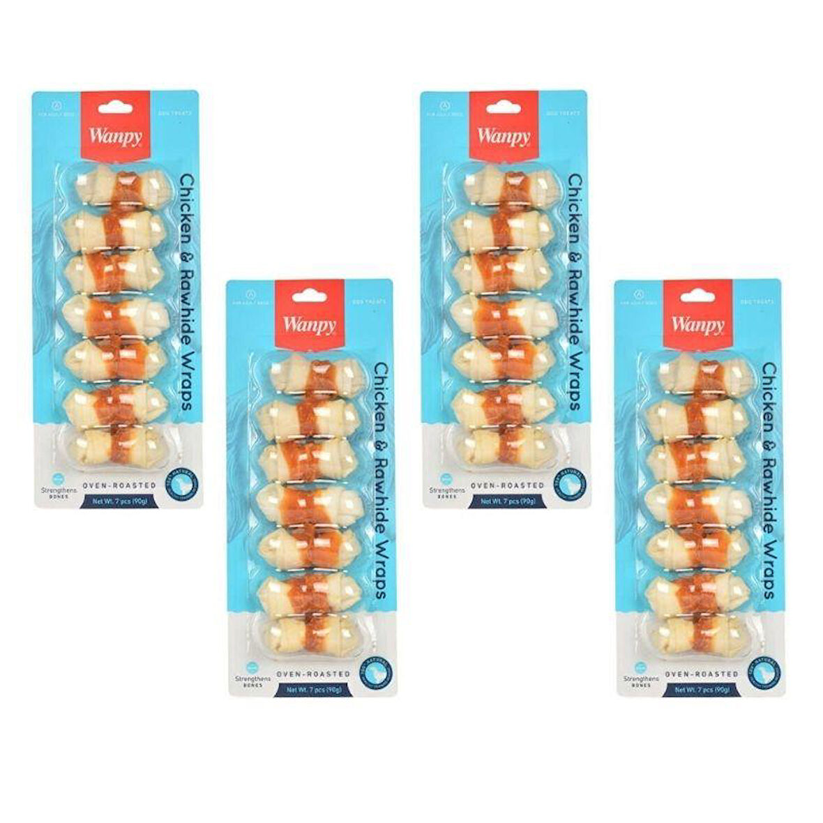 Wanpy Deri Üzerine Tavuk Sarılı Köpek Ödülü 90 gr x 4 Adet