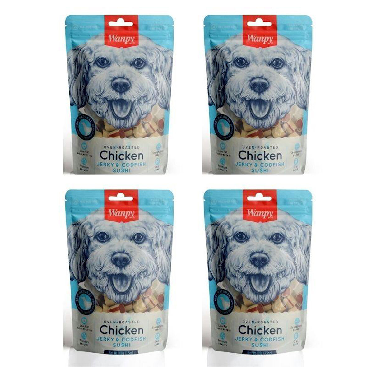 Wanpy Tavuklu Morina Balıklı Köpek Ödülü100 gr x 4  Adet