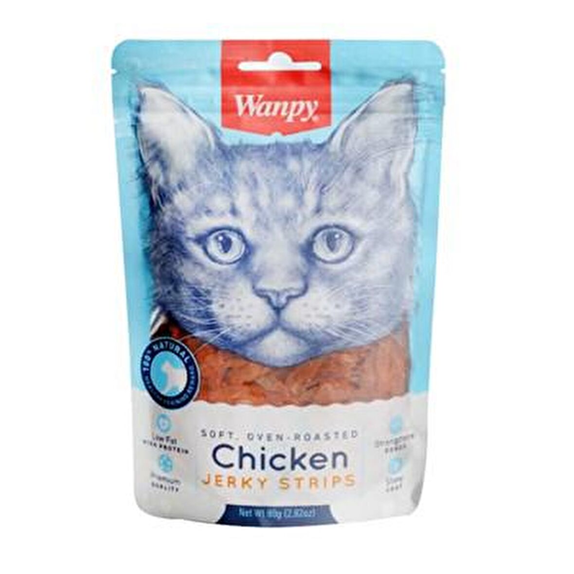 Wanpy Chicken Jerky Strips Tavuklu Granül Yetişkin Kedi Ödülü 80 g 