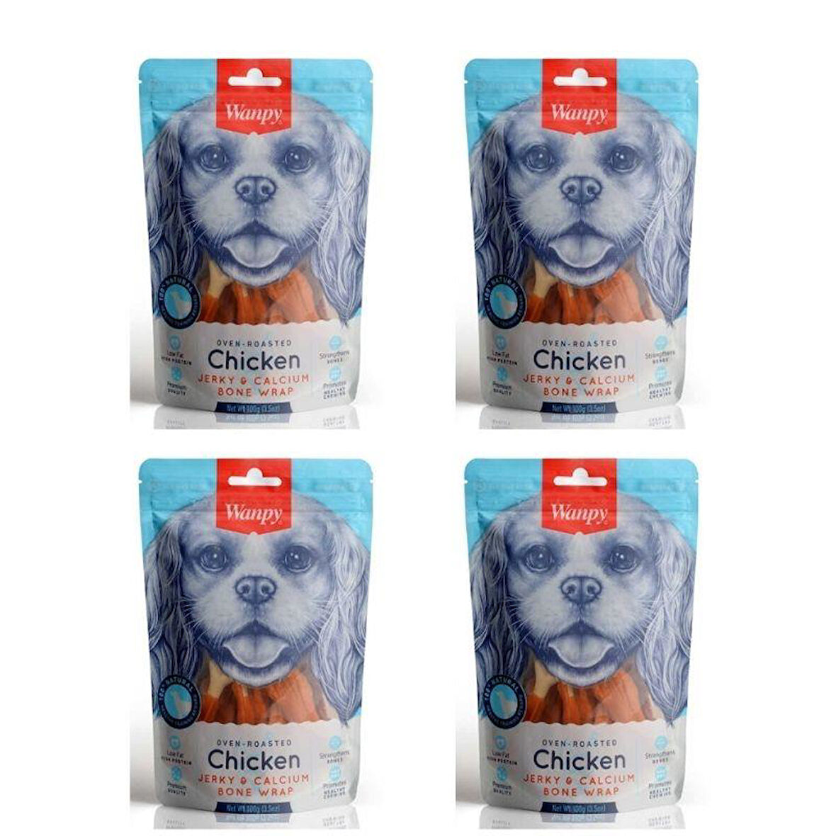 Wanpy Kalsiyumlu Gerçek Tavuk Köpek Ödülü 100 gr  x 4 Adet