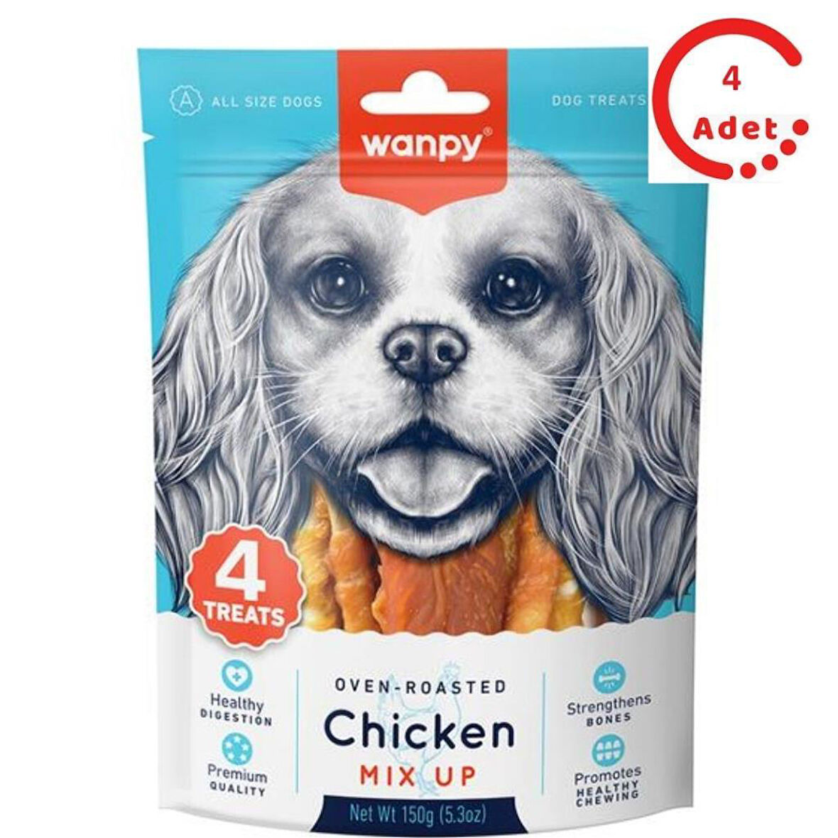 WanpyTavuklu Karisik Köpek Ödülü 150 Gr x 4 Adet