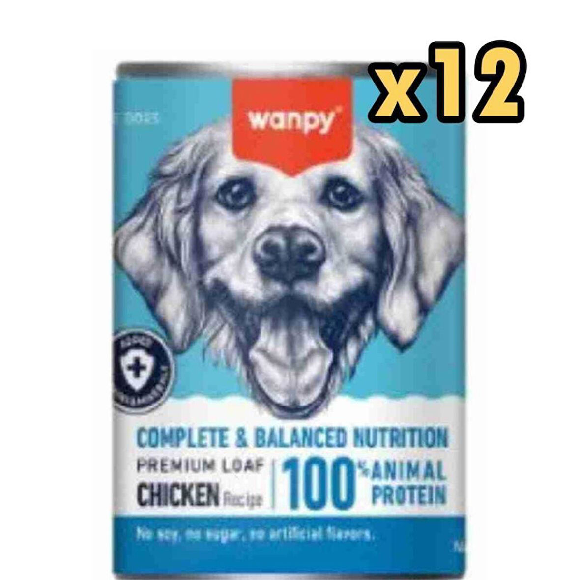Wanpy Tahılsız %100 Gerçek Et Tavuklu Köpek Konservesi 375 gr x 12 Adet