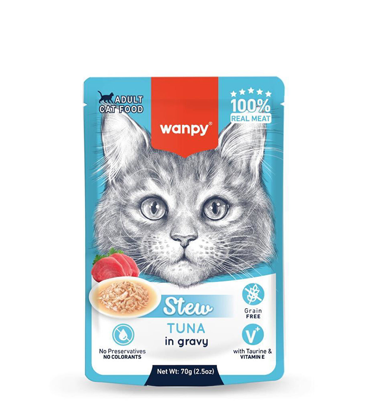 Wanpy Stew Pouch Ton Balıklı Yaş Kedi Maması 70g 
