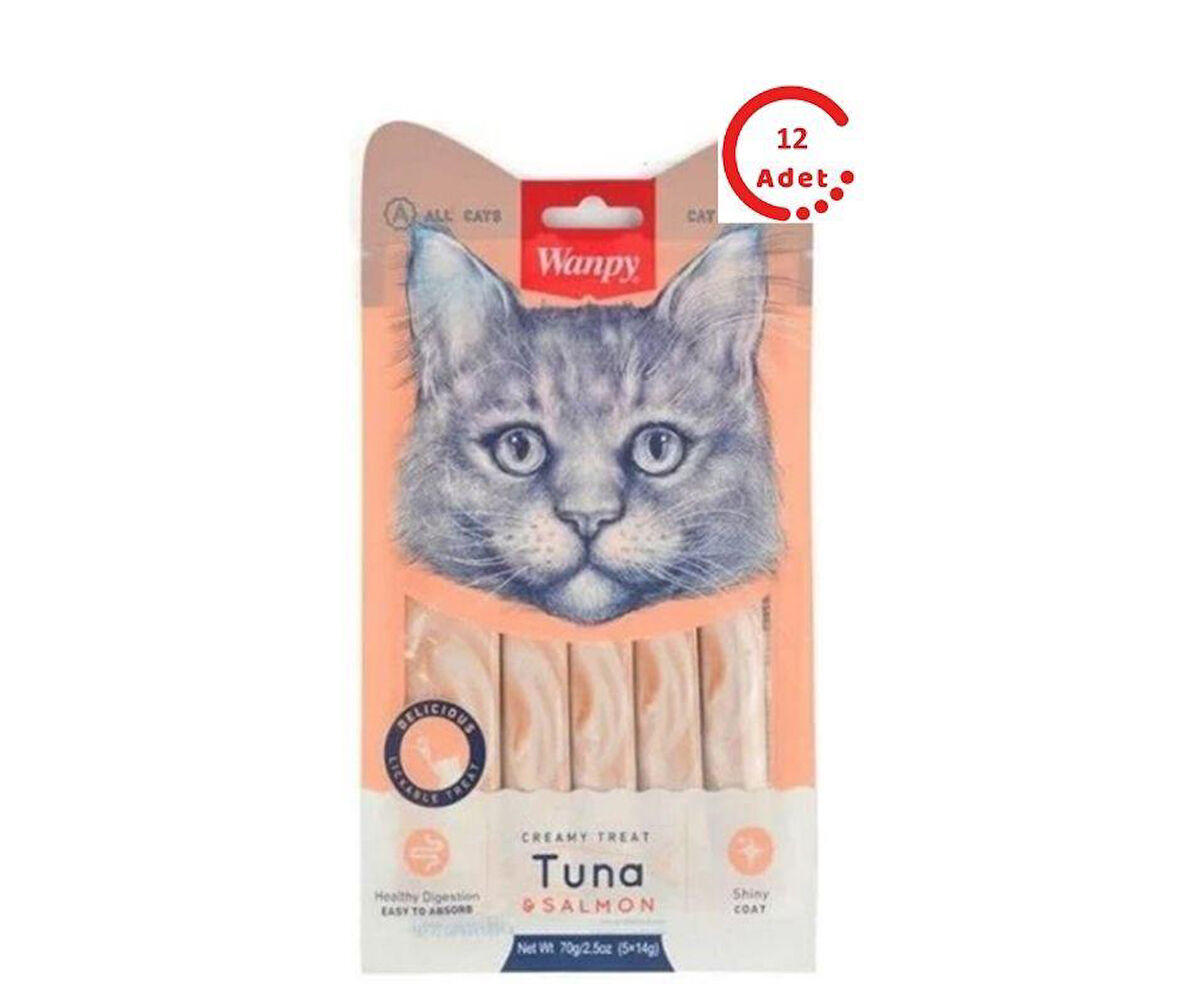 Wanpy Ton Balığı&Somon 5x14 gr Likit Kedi Ödülü 12'li Paket