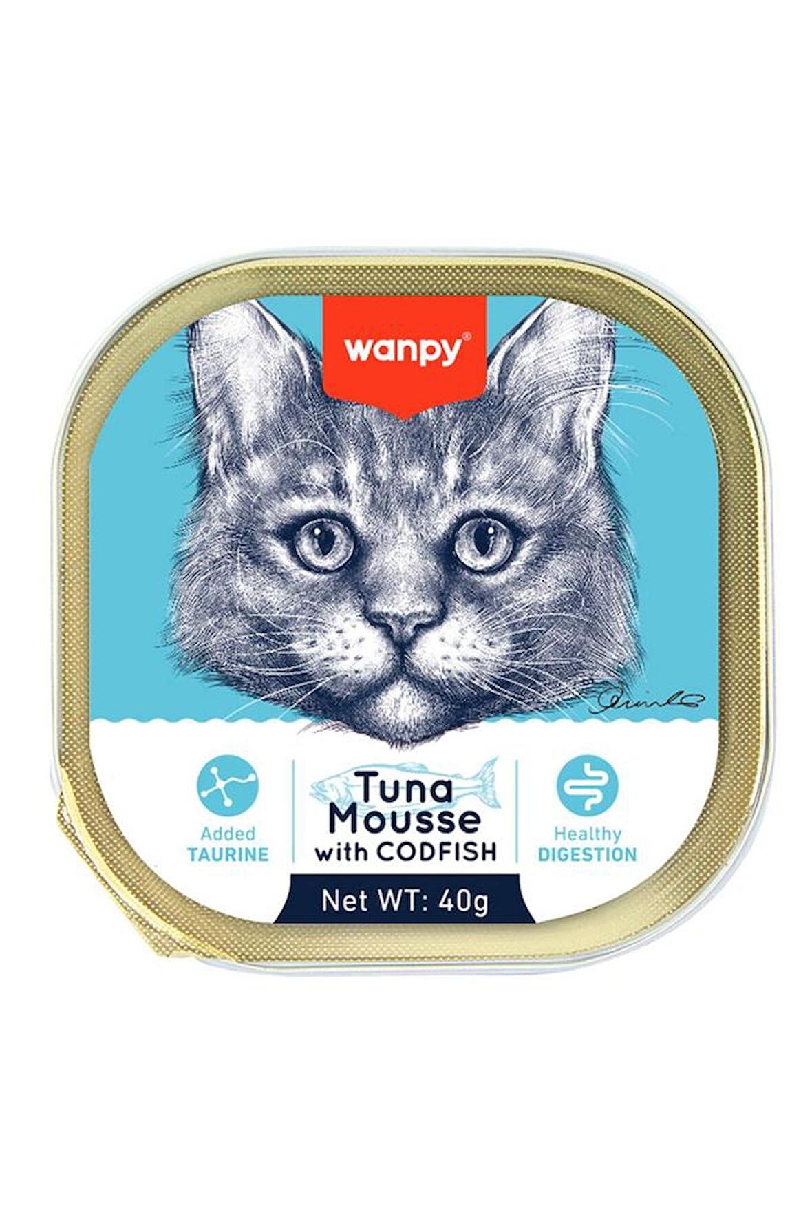 Wanpy Kedi 40g Ton & Morina Balıklı Alutray Yaş Mama