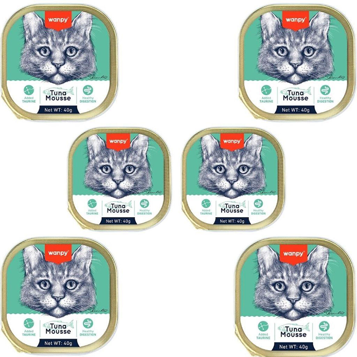 Wanpy Ton Balıklı Alutray Kedi Yaş Maması 40 Gr 6'lı Paket