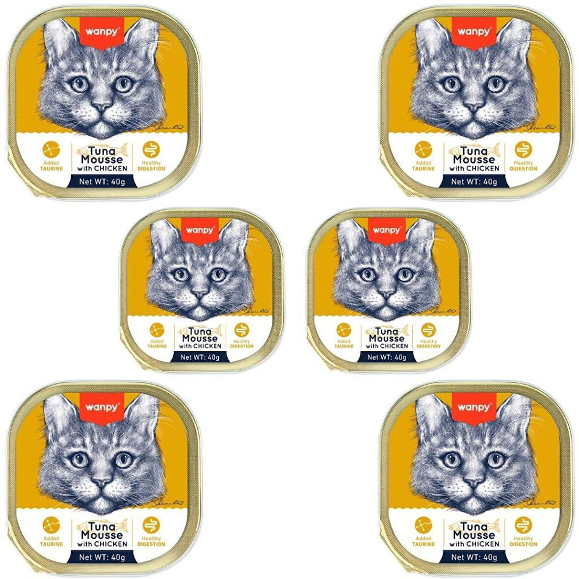 Wanpy Ton Balıklı Ve Tavuklu Alutray Kedi Yaş Maması 40 Gr x 6 Adet