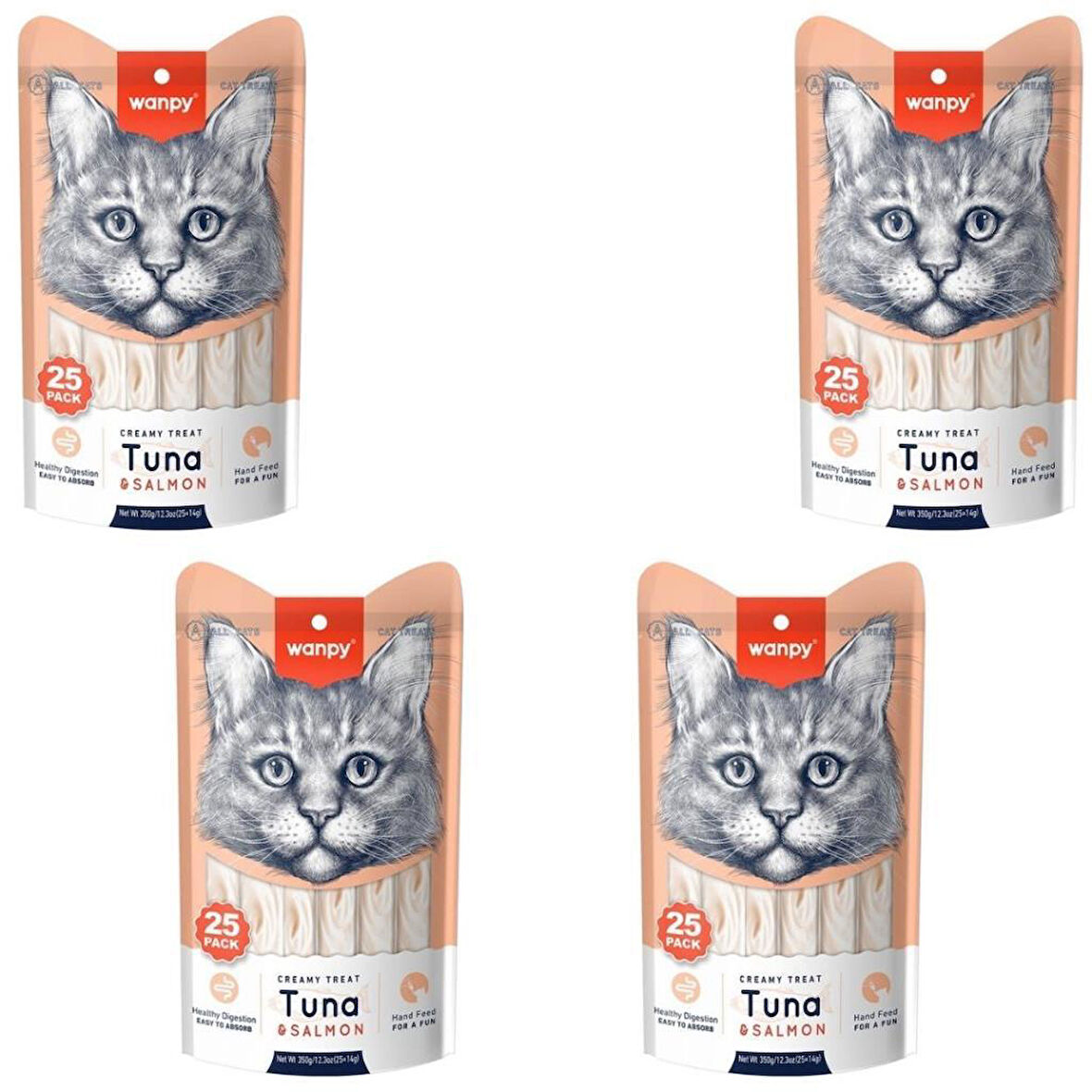 Wanpy Ton Somon  Krema Kedi Ödülü 25*14 Gr x 4 Adet
