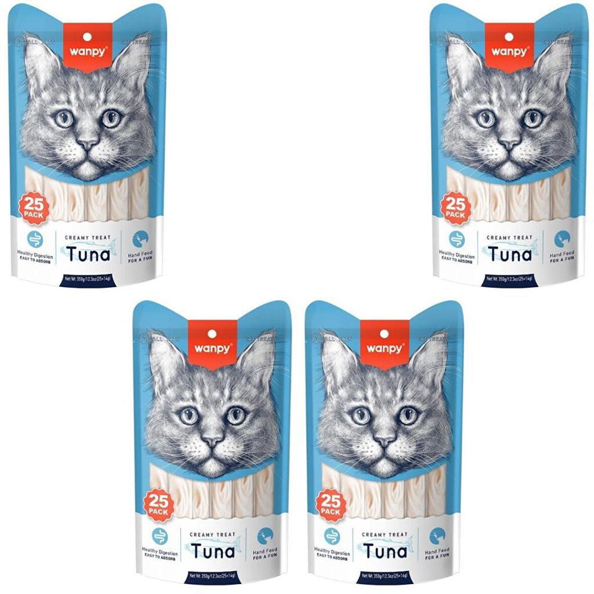 Wanpy Ton Balıklı Krema Kedi Ödülü 25*14 Gr x 4 Adet 