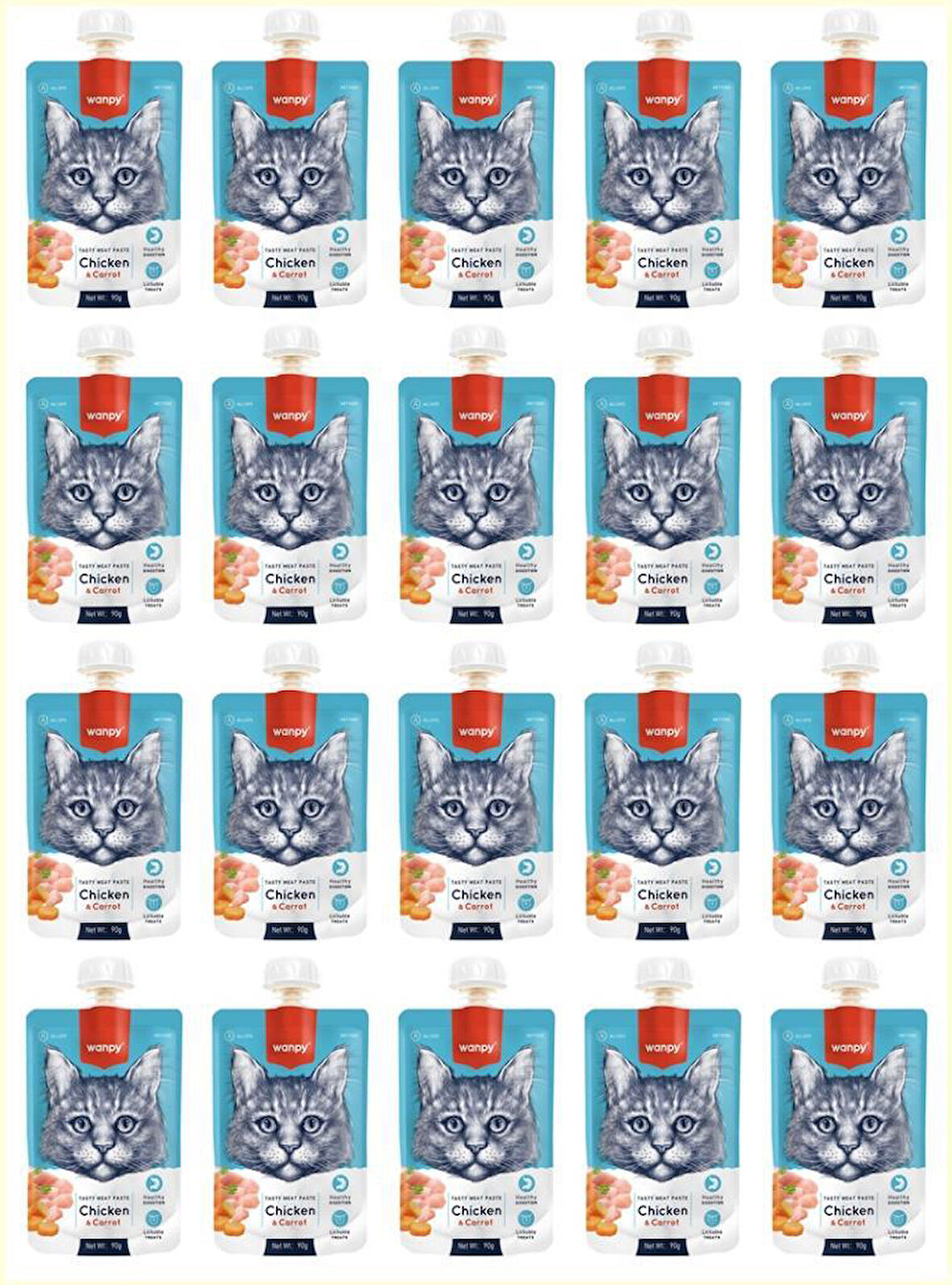 Wanpy Taze Tavuklu & Havuçlu Kedi Et Ezmesi 90 Gr*20 Lİ PAKET