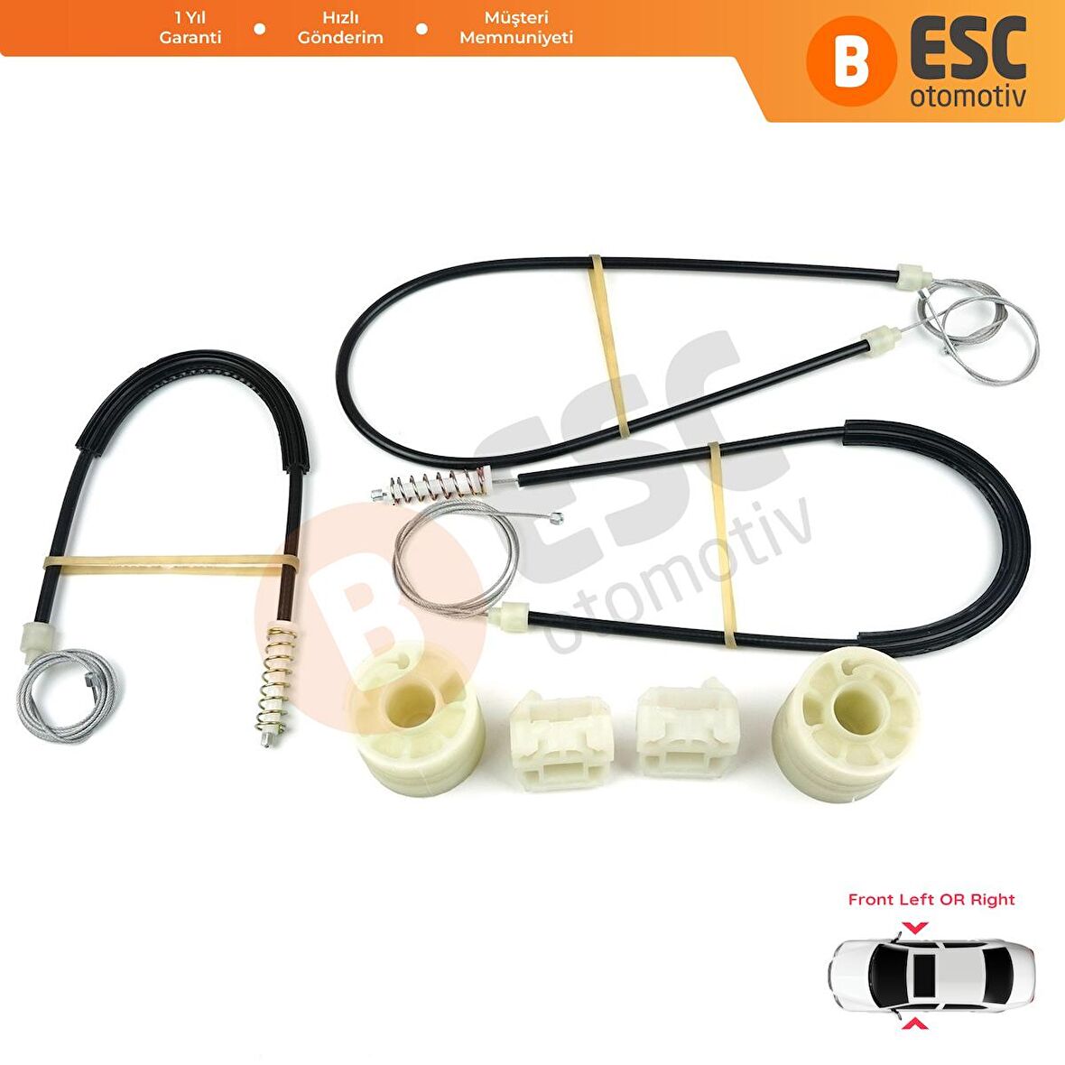 VW Transporter T5 Caravelle Multivan 2003-2015 7H0837753 7H0837754 İçin Ön Kapı Cam Kriko Tamir Seti
