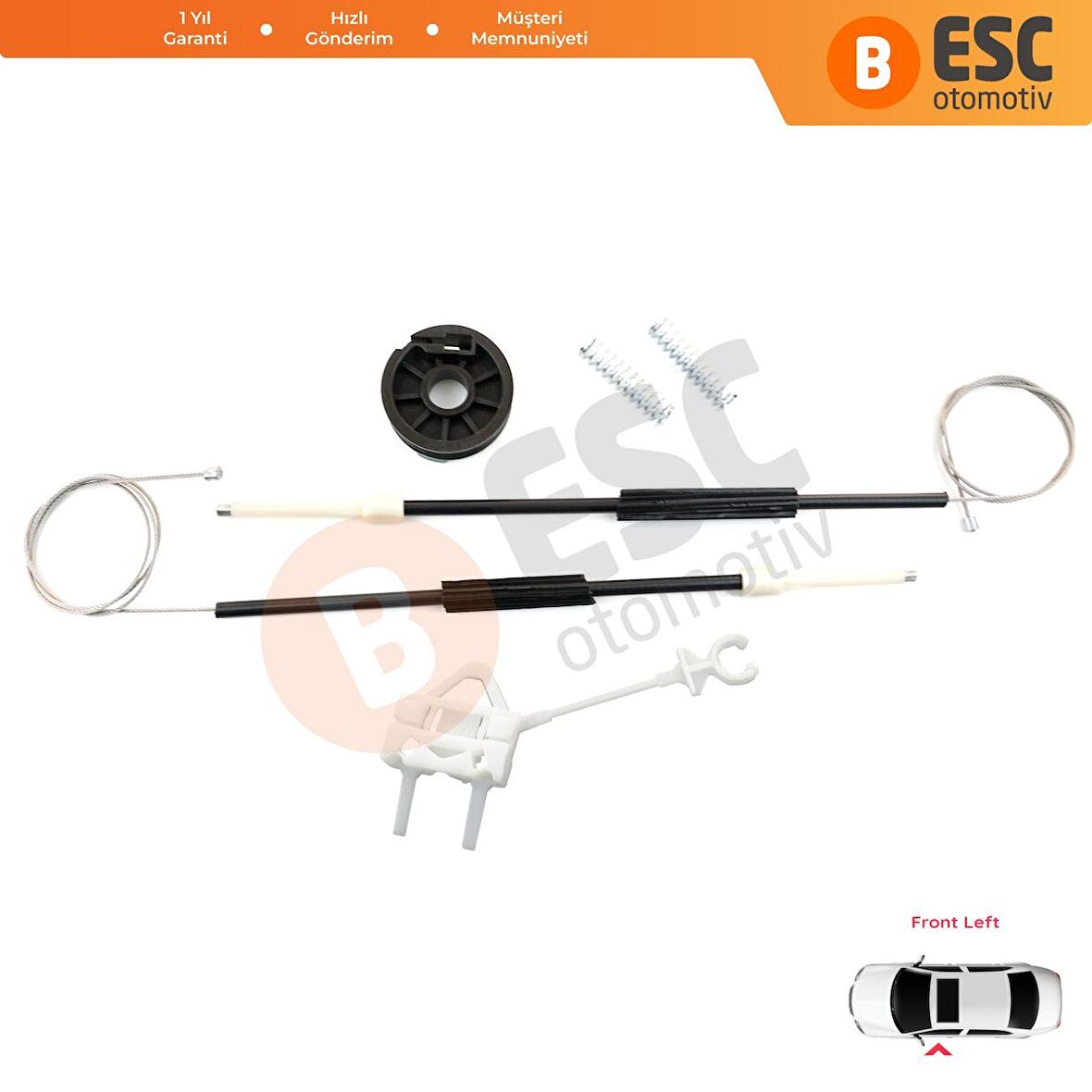 Fiat Doblo MK1 MPV Van 119 223 2001-2010 51718404 İçin Ön Sol Kapı Cam Kriko Tamir Seti