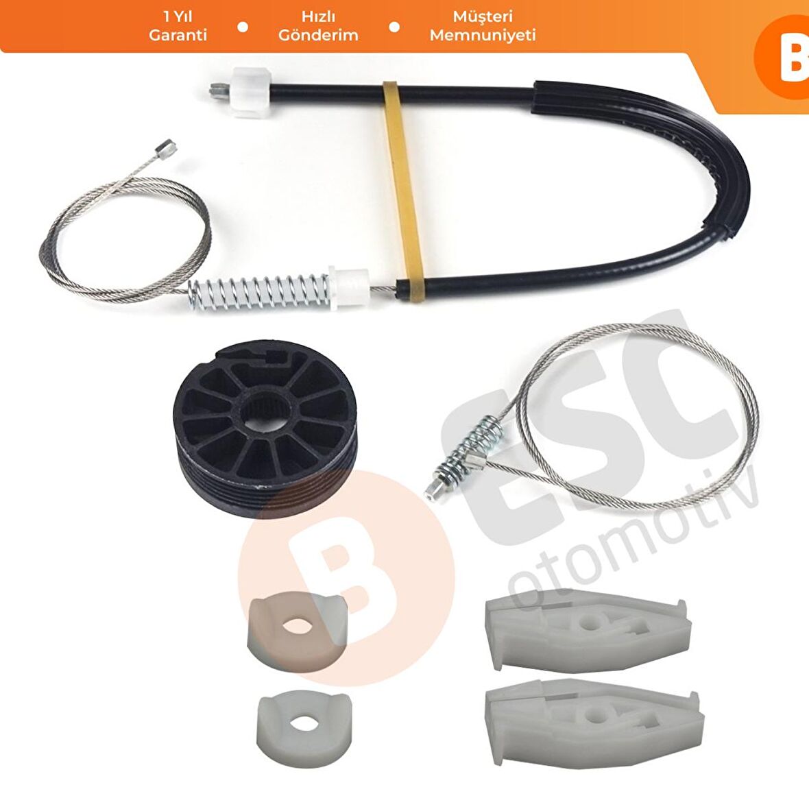 Renault Megane 1 CC 1995-2002 İçin Arka Sol Cam Kriko Tamir Seti