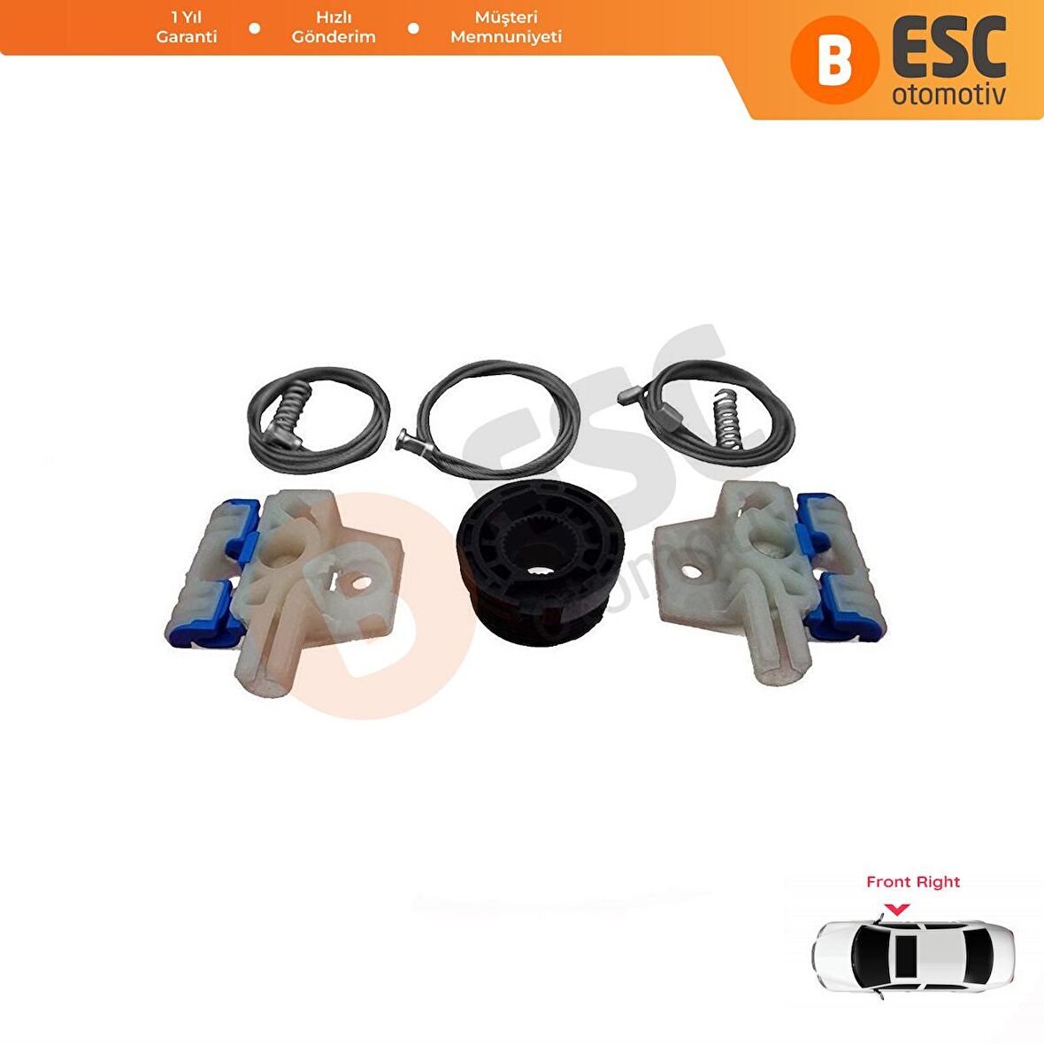 VW Golf MK6 2008-2012 İçin Sağ Ön Cam Mekanizması Tamir Takımı