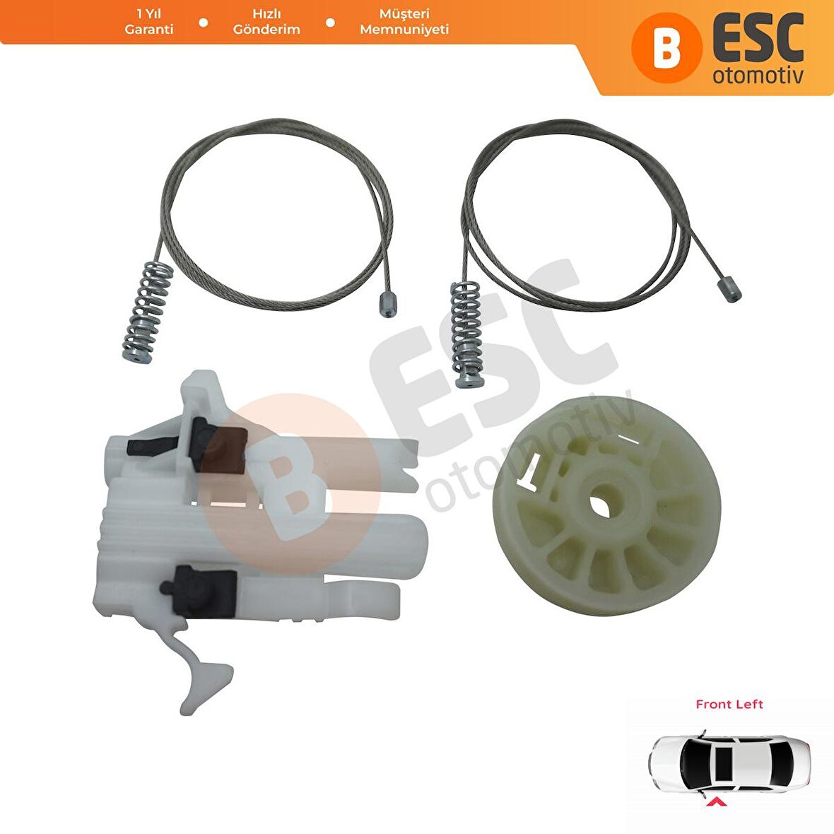 Fiat 500 2007-On için Ön Sol Cam Kriko Tamir Seti 68070267AD