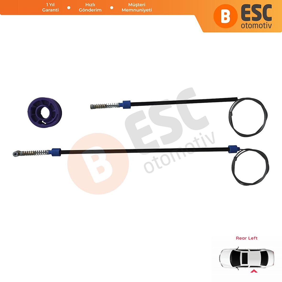 VW Phaeton Kısa Şase için Arka Sol Cam Kriko Tamir Seti