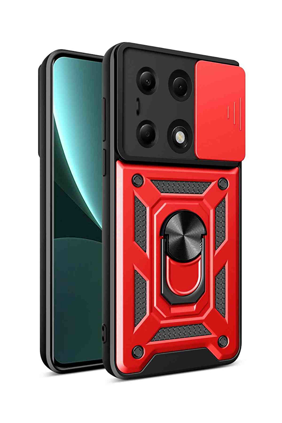 Redmi Note 13 Pro 4G Uyumlu Fuchsia Yüzüklü Silikon Telefon Kılıfı