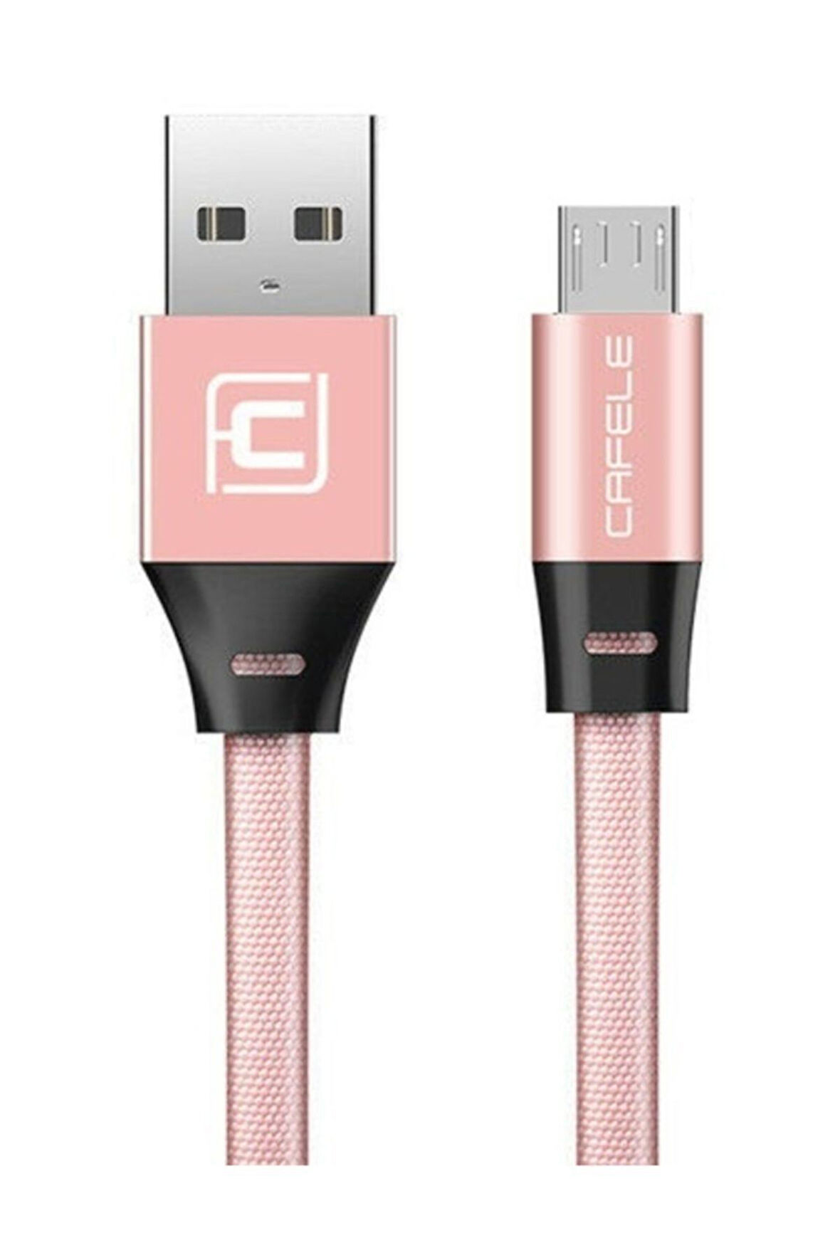 Micro Usb Flat Fiber Örgülü 2.4a Şarj Ve Data Kablosu-pembe