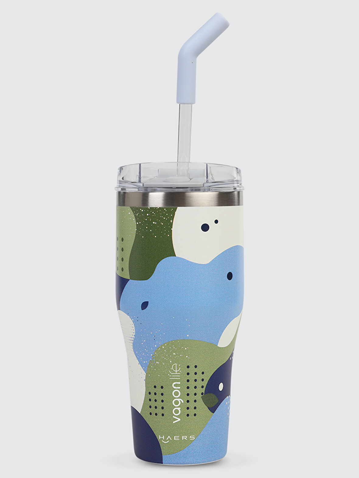 Vagonlife Pipetli Çelik Termos Matara 670 ml Yeşil