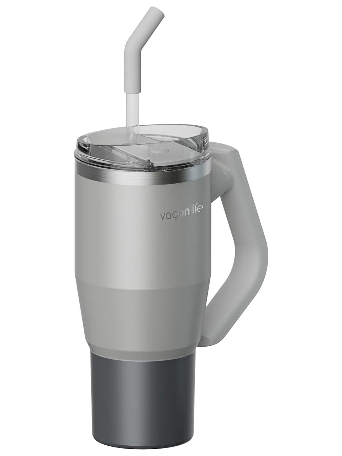 Vagonlife Pipetli Çelik Termos Matara 950 ml Gri