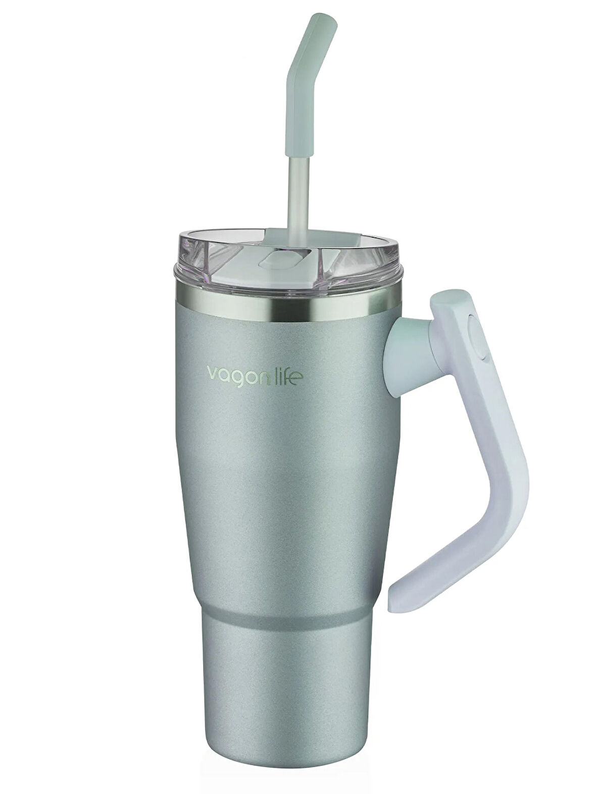 Vagonlife Pipetli Çelik Termos Matara 950 ml Yeşil
