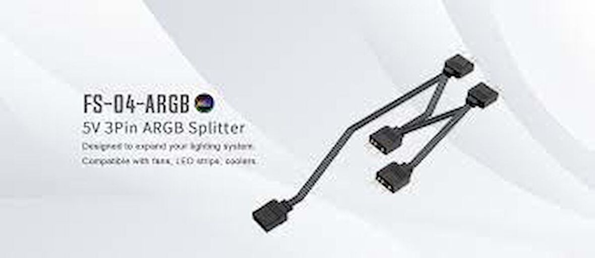 ID-COOLING FS-04-ARGB 5V 3PİN ARGB Splitter Fan Çoklayıcı