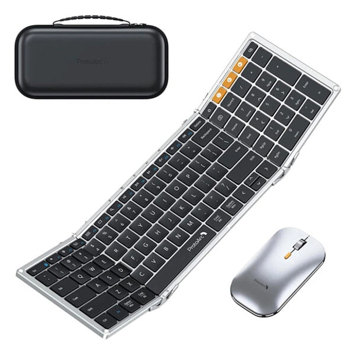 ProtoArc XKM01 Siyah Gümüş Kablosuz Klavye Mouse Seti (CP015409)