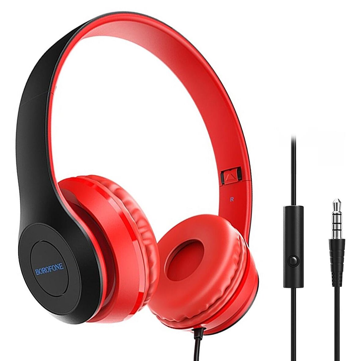 PC KABLOLU KULAK ÜSTÜ KULAKLIK 1.2MT 3.5MM MİKROFONLU (TELEFON UYUMLU) BOROFONE BO-5