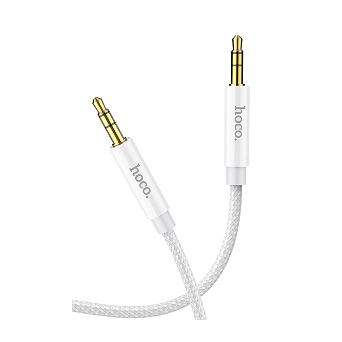 Hoco UPA19 Hasırlı 3.5mm Aux Kablo 1M - Gümüş