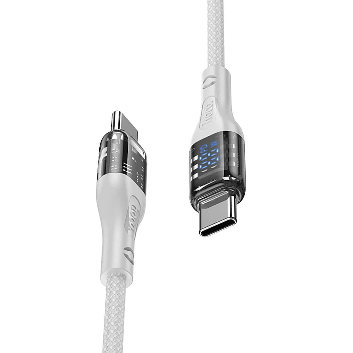 Hoco U115 Type-C to Type-C 100W PD Şarj Data Kablosu 1.2M - Beyaz