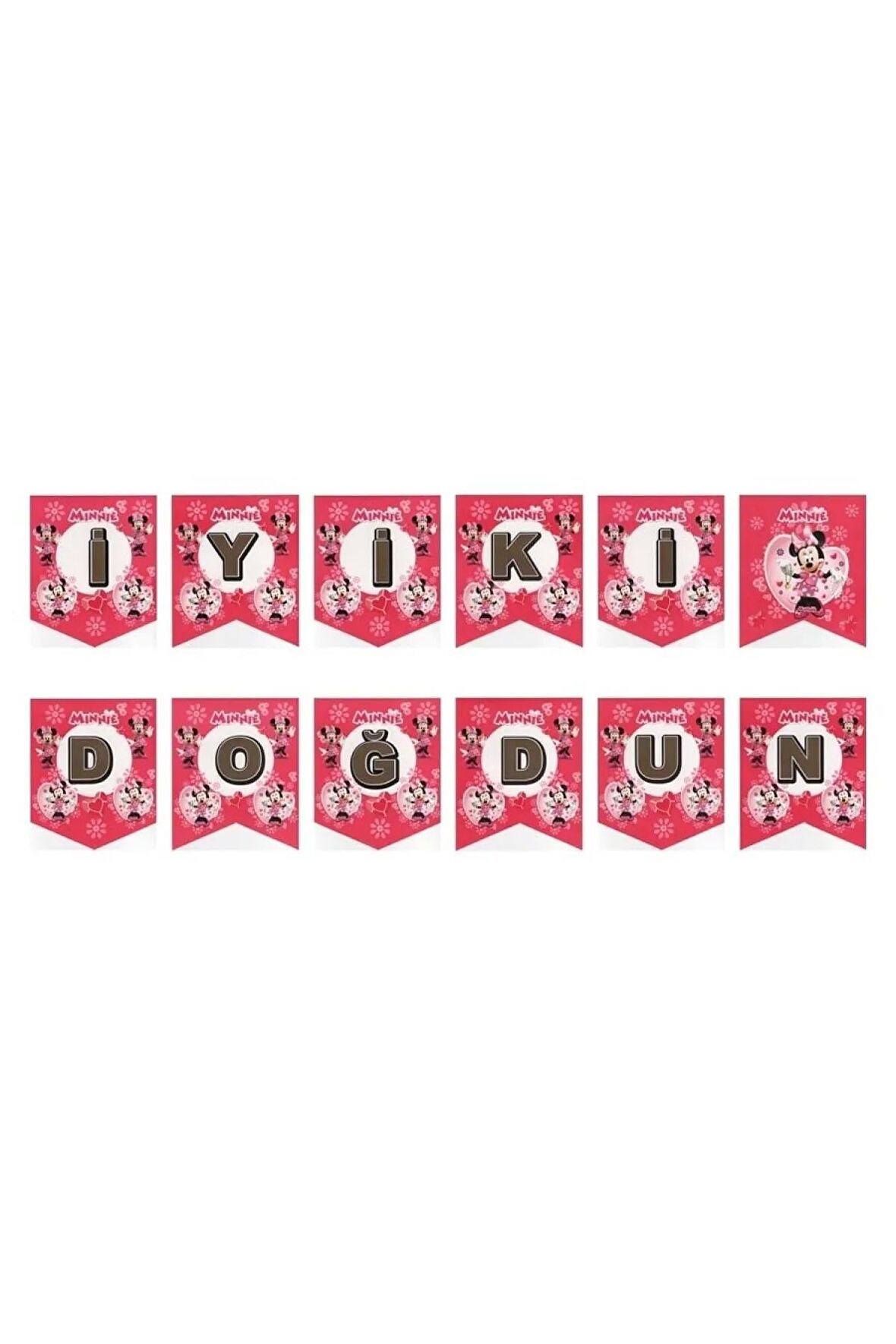 Karakterli İyiki Doğdun Uzar Banner Minnie Mouse