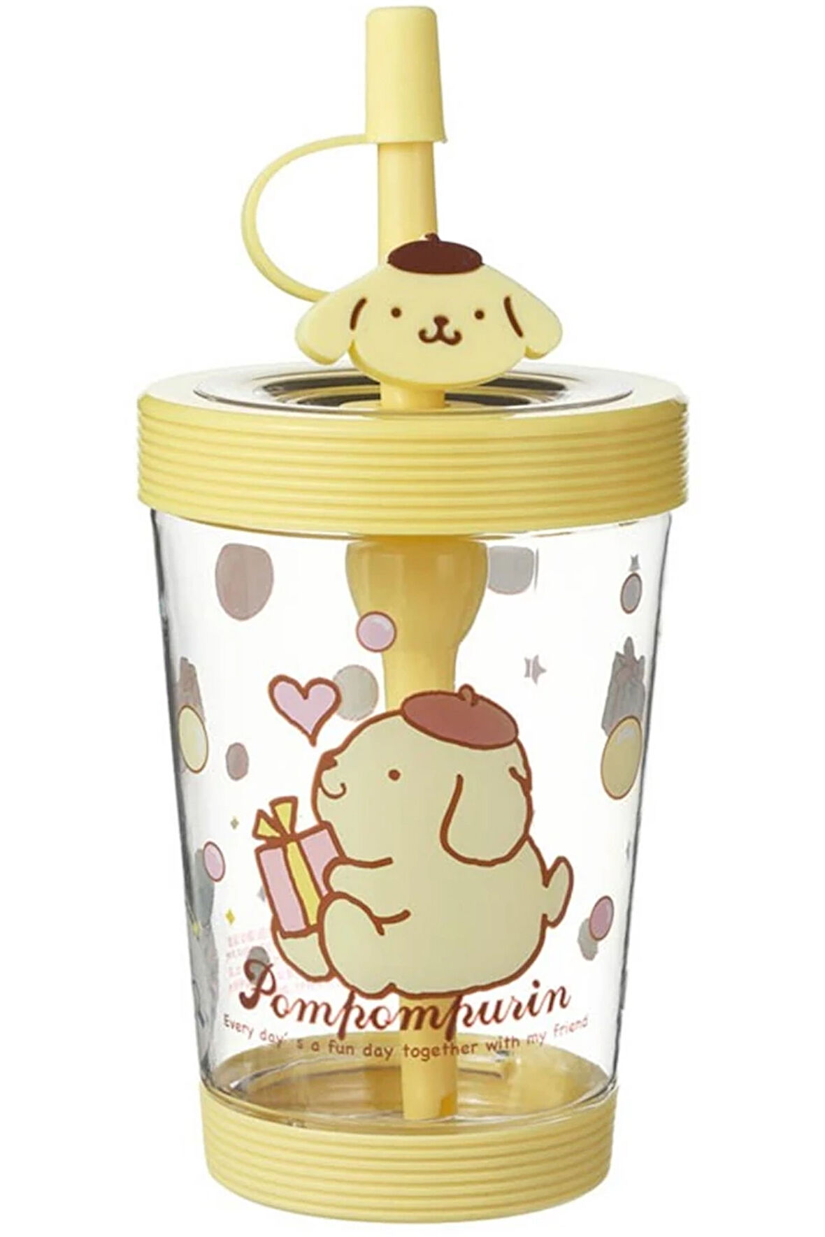 Sanrio Lisanslı Pipetli Plastik Şişe (535Ml) - Sarı