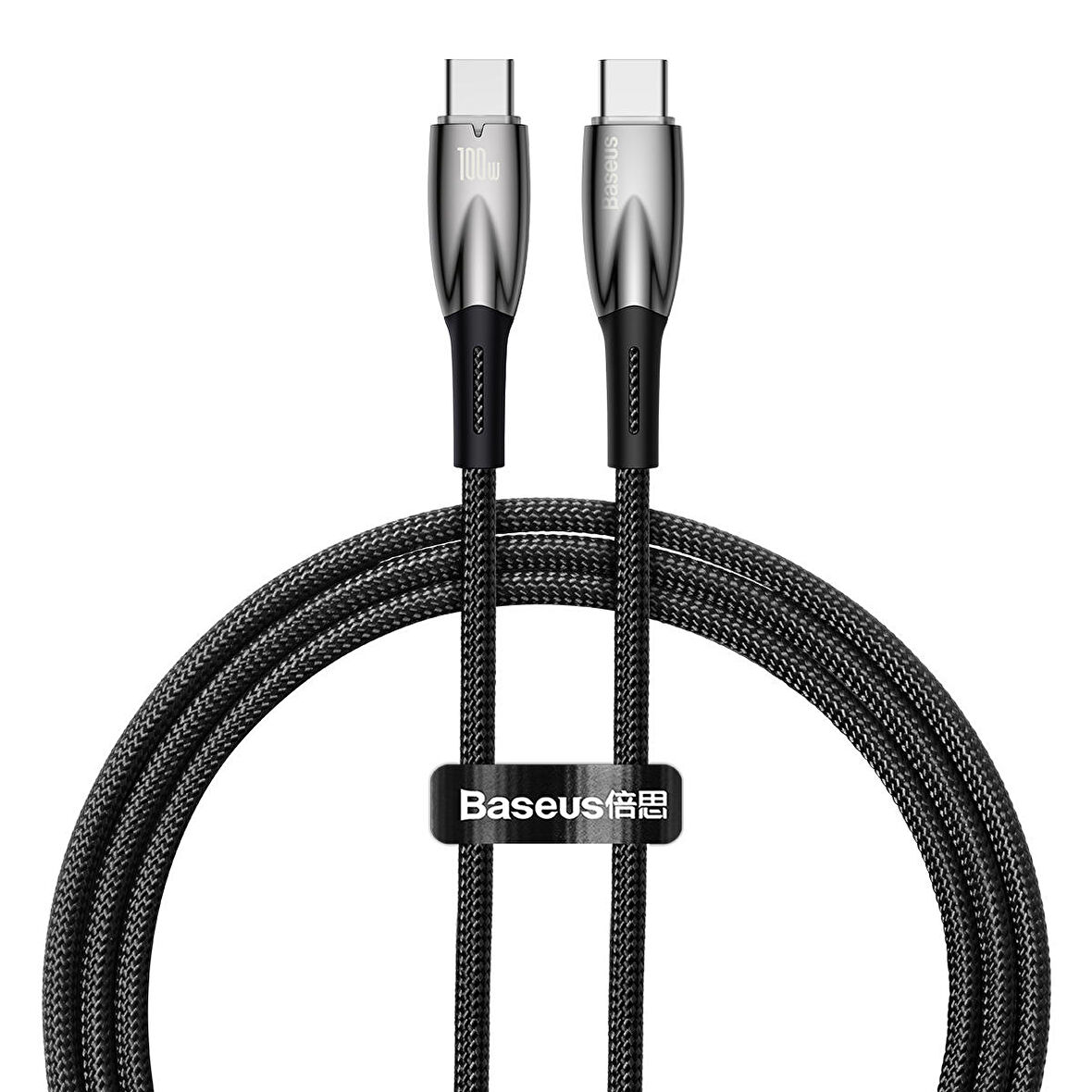 Baseus Glimmer Series 100W 100 cm PD Type-C Şarj Kablosu Siyah