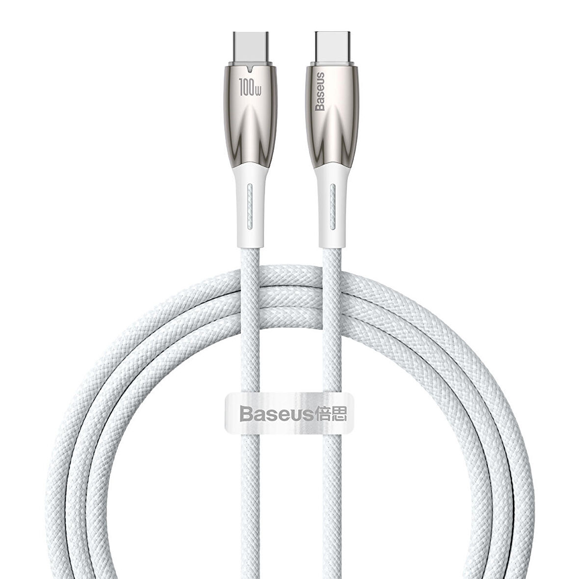 Baseus Glimmer Series 100W 100 cm PD Type-C Şarj Kablosu Beyaz