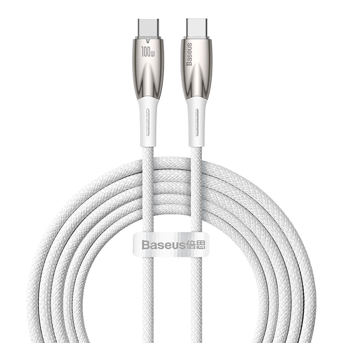 Baseus Glimmer Series 100W 200 cm PD Type-C Şarj Kablosu Beyaz