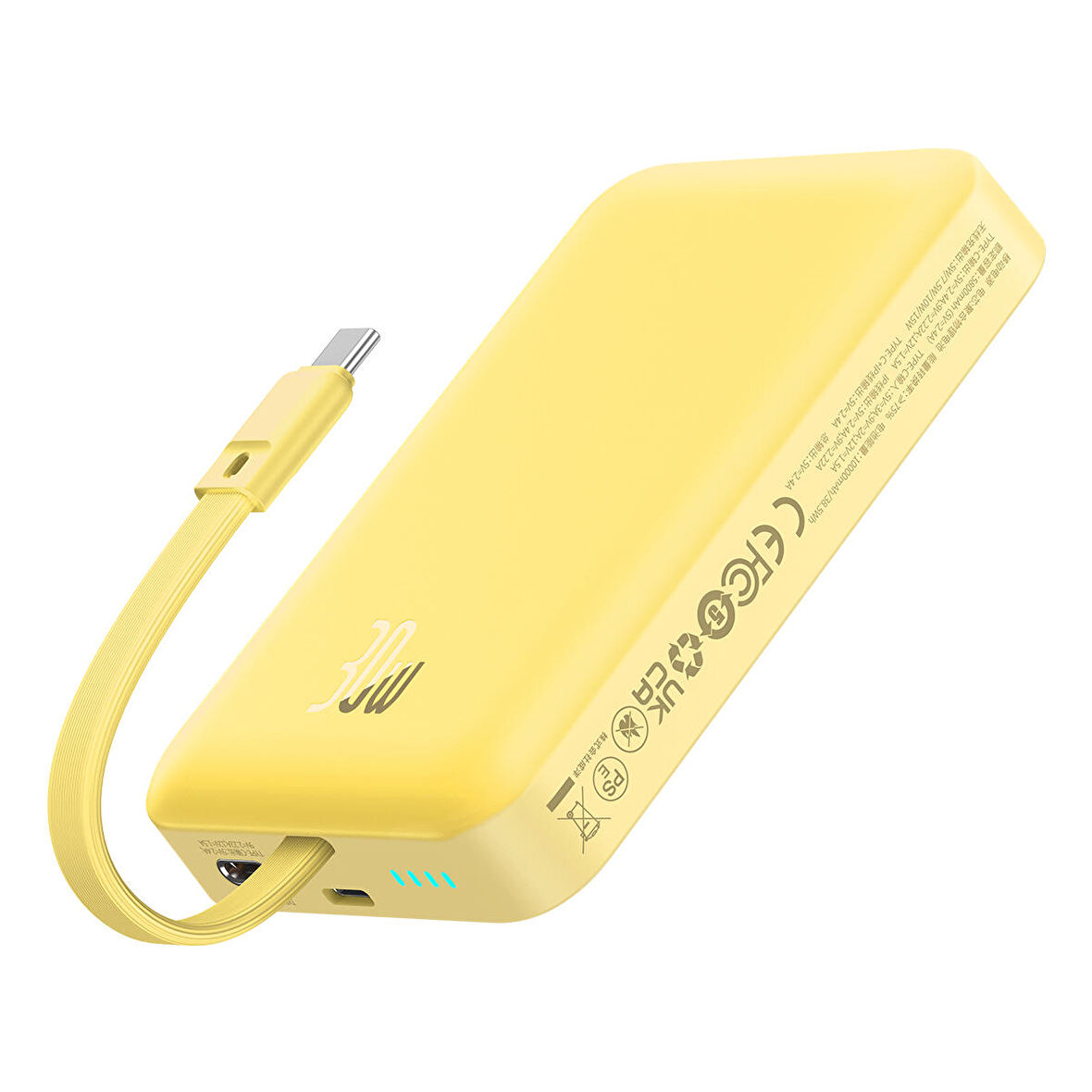 Baseus MgSafe Mini 30W 10.000 mAh Type-C Kablolu Kablosuz Şarjlı Powerbank Sarı
