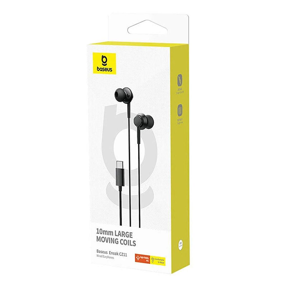 Baseus Encok CZ11 Type-C Mikrofonlu Kulaklık-Siyah