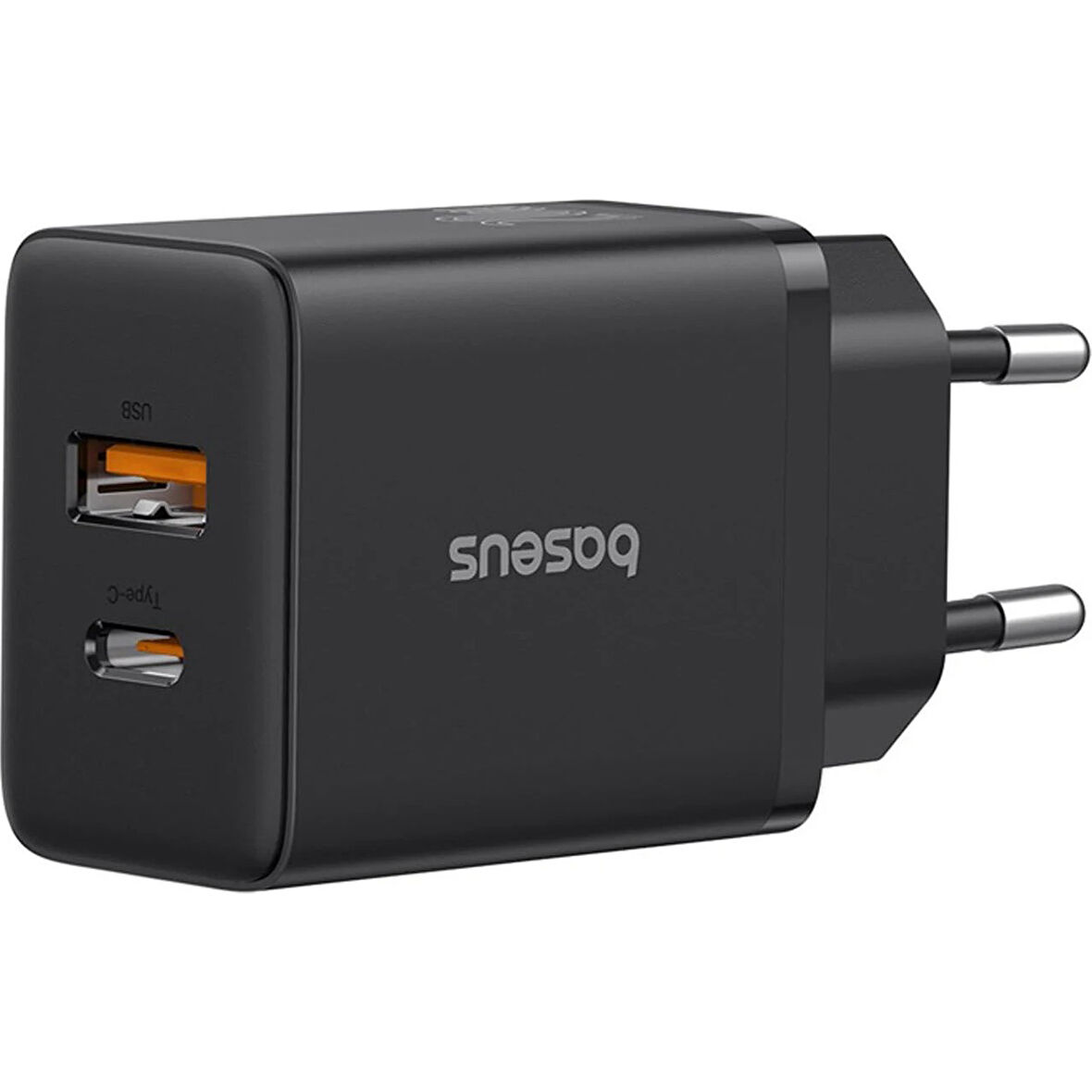 Baseus Cube Type-C + USB Girişli U+C 20W Hızlı Şarj Cihazı iPhone 15 14 13 12 11 Uyumlu Samsung ve Android Uyumlu Beyaz