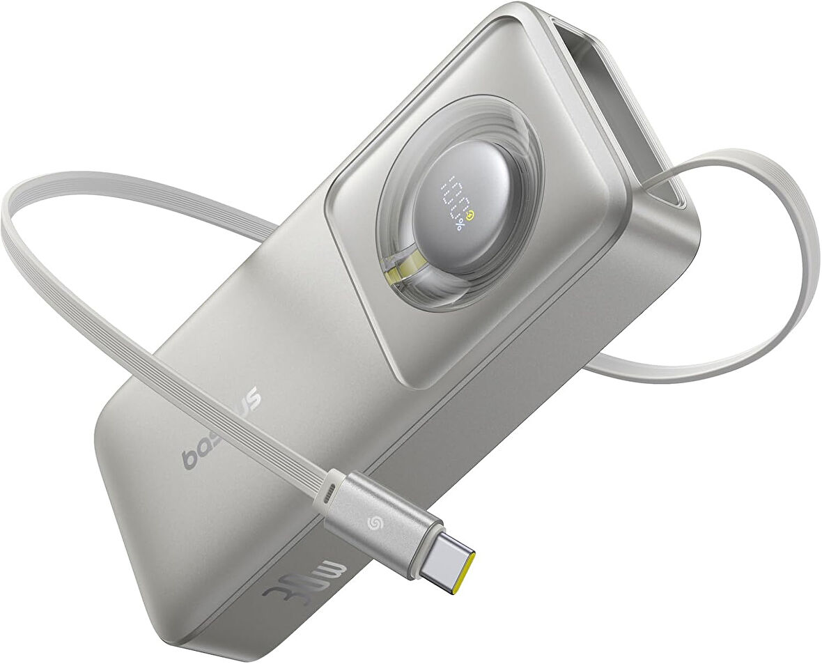 Baseus Free2Pull 30W 10.000mAh Gri Taşınabilir Şarj Cihazı  Powerbank